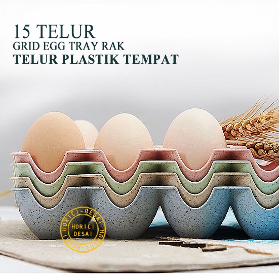 TELUR 15 GRID EGG TRAY RAK TELUR PLASTIK TEMPAT ORGANIZER TELUR