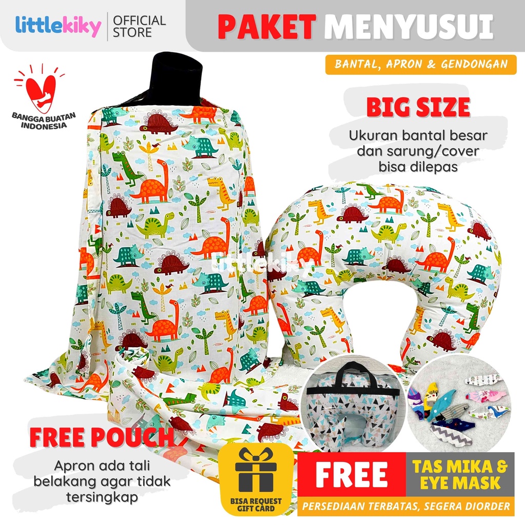 Paket Bantal Menyusui + Apron Menyusui + Gendongan Karakter  Motif 1-20