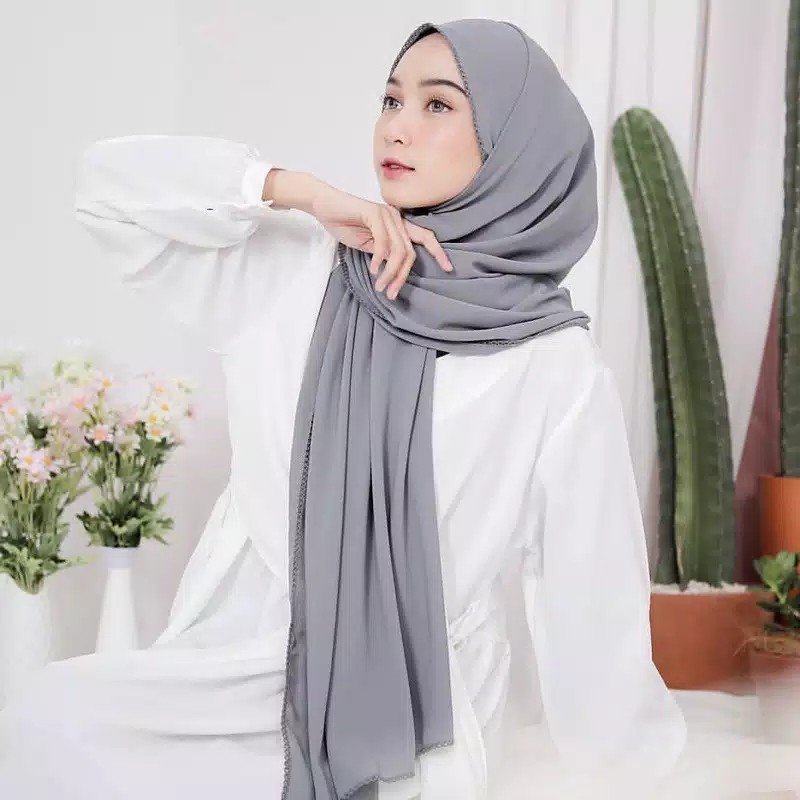 Pashmina Ceruty Crocet Shawl Premium