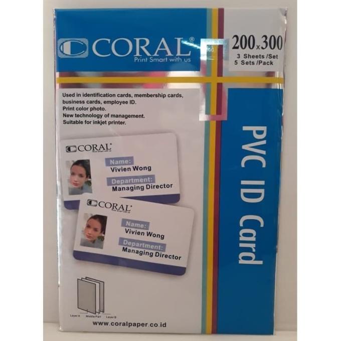 

Kertas PVC Bahan ID Card Instan Coral A4 isi 5 Lembar Merk Coral