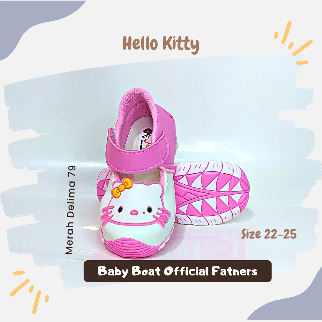 MD 79 - Sepatu Anak Perempuan Gaya 2022 Bunyi Citcit Motif Kartun Hello Kitty Model Baru