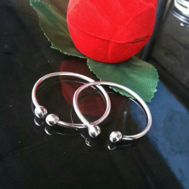 Gelang Bayi Perempuan Laki Laki Baru Lahir Asli Monel Putih Baja Anti Karat