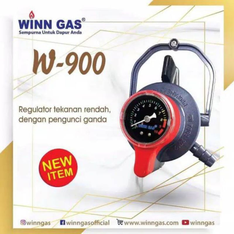 Kepala Gas / Regulator Winn Gas Tekanan Rendah W 900 M Double lock Bagus