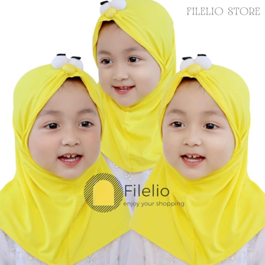 TERMURAH Krudung Anak Perempuan Umur 0-3 Tahun Jilbab Instan Anak Premium Terbaru Elmo Emoticon