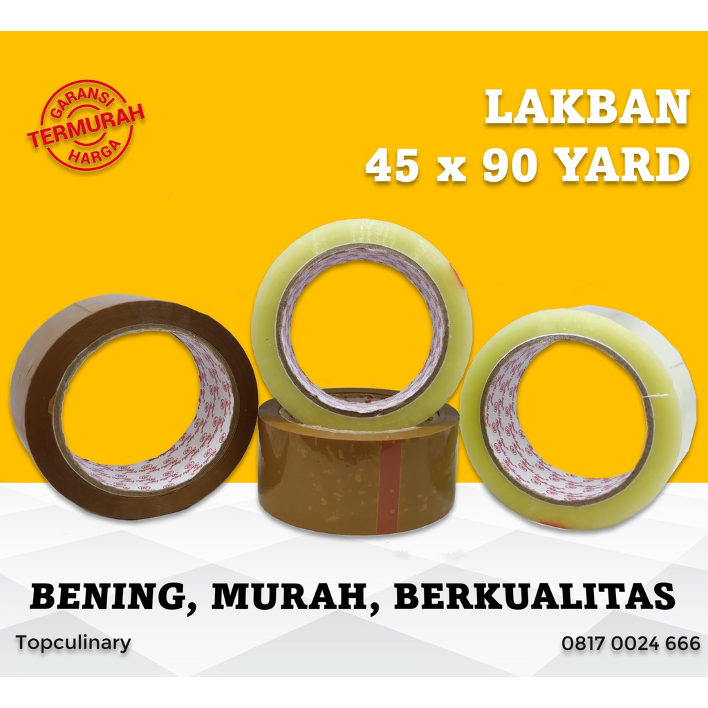 

LAKBAN BENING / COKLAT TERMURAH KUAT KUALITAS TINGGI 90YARD