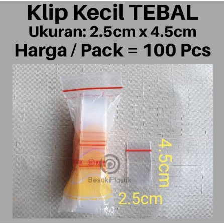 ❤[BIG ⚡ALE]❤Plastik Klip Mini / Plastik Klip Kecil /Plastik Obat Kecil 1bks 100pcs Klip TEBAL 2cm x 