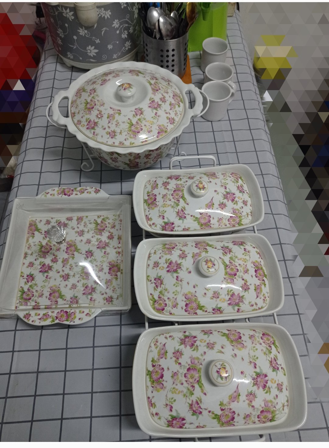 Vicenza Square Cake Plate Tempat Kue Roti Pa137 Motif