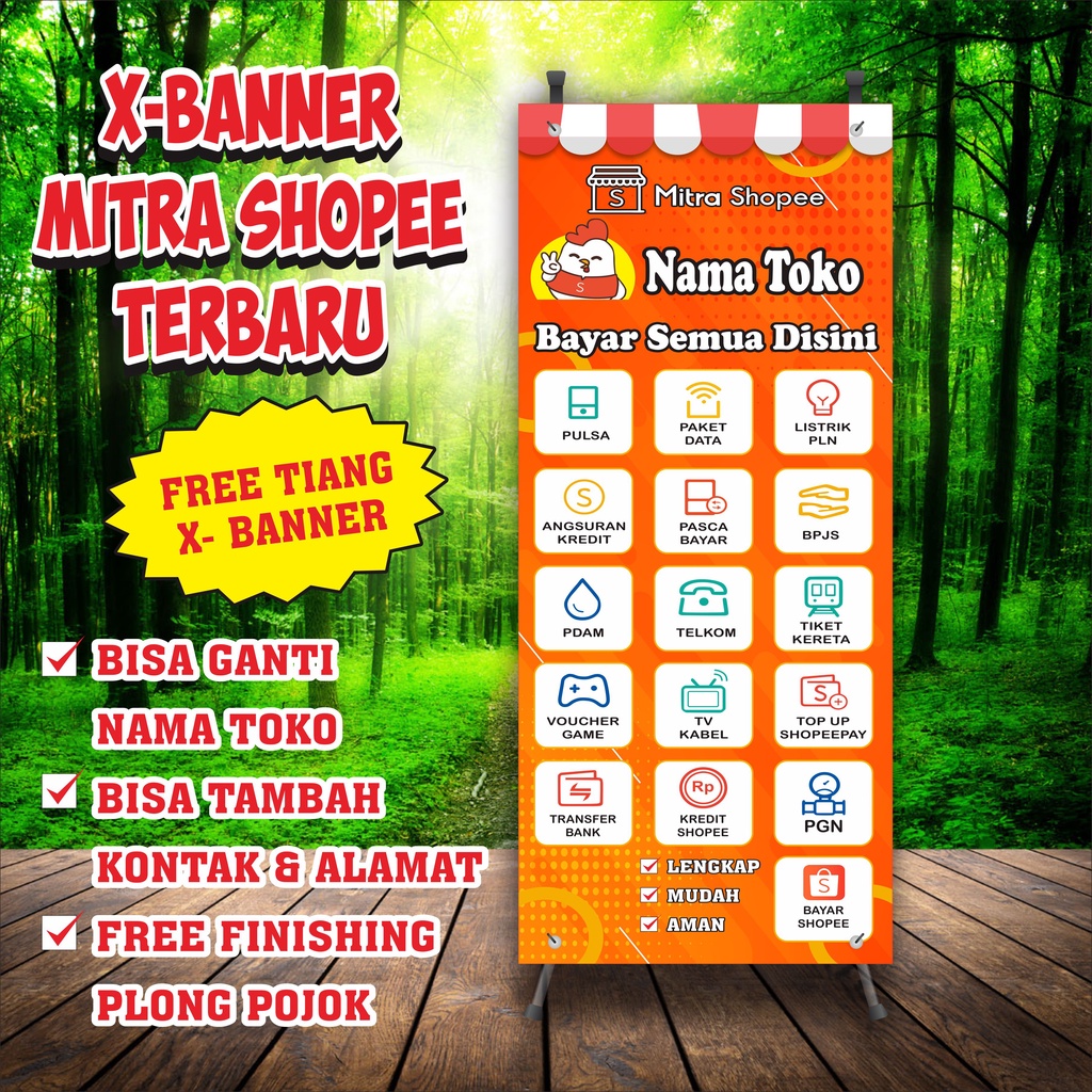 X-BANNER MITRA SHOPEE TERBARU (FREE EDIT)