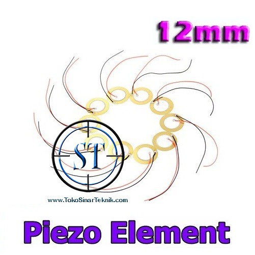 Piezo Electric Buzzer 12mm Sensor Element Ceramic Sound Disc Plus Kabel Gitar Suara Sensitif