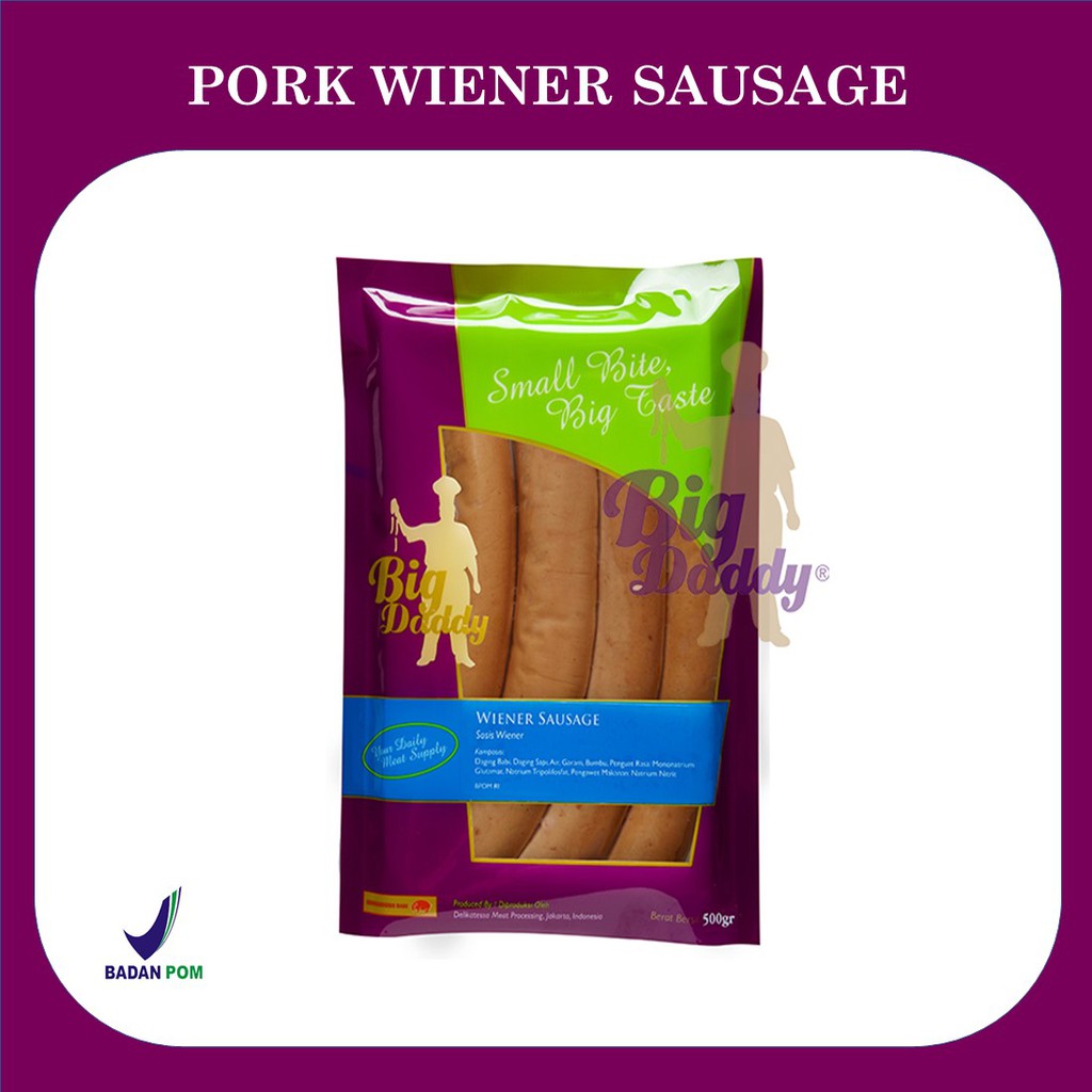 

BIGDADDY PORK WIENER SAUSAGE SOSIS BABI FRANKFURTER SOSIS HOTEL 500 GR