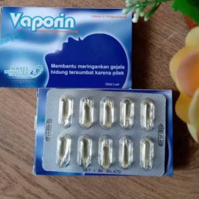 Vaporin Inhalasi Dekongestan dan Mengatasi Hidung Tersumbat isi 10 Kapsul