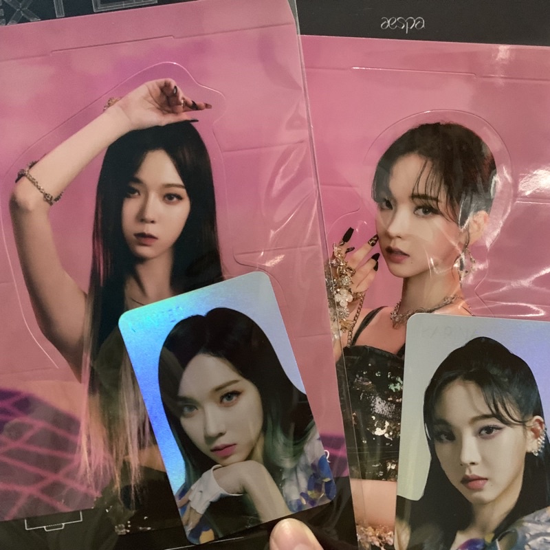 Holo standee photocard next level aespa karina winter