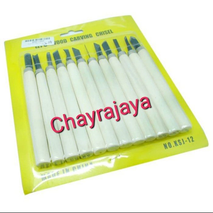 

UKIR-ALAT- PISAU UKIR SET 12PCS PAHAT KAYU WOOD WORKING CRAFTING CARVING TOOL -ALAT-UKIR.