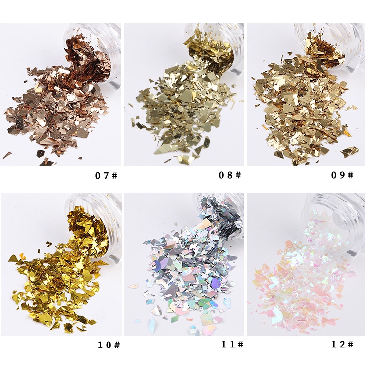 MSY Nail foil korean BROKEN glass gold silver hiasan nailart japan nails foil transfer foil glass kutek gel