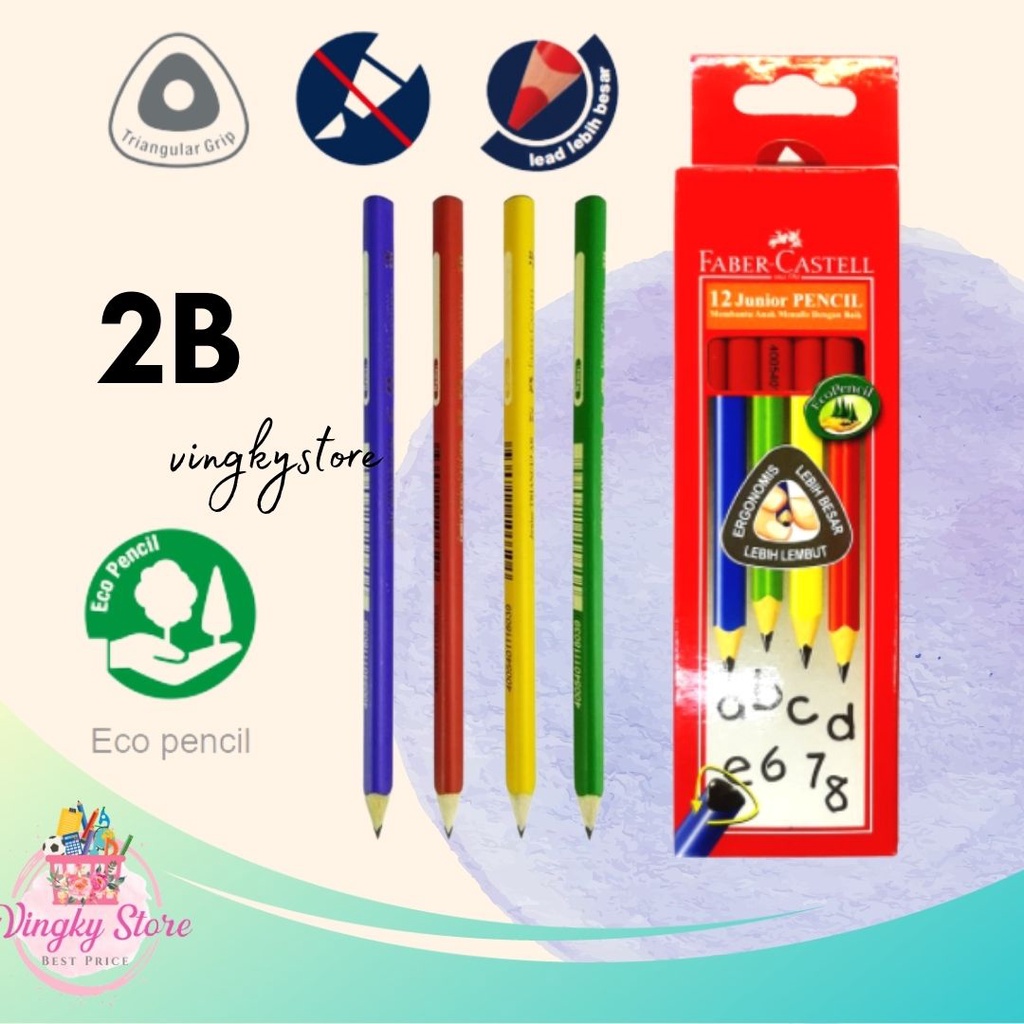 

Pensil Faber Castell Junior 2B (Triangular)