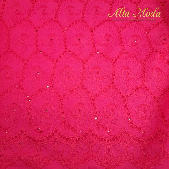 

Alta Moda Katun Bordir Spiral Shocking Pink (1M)