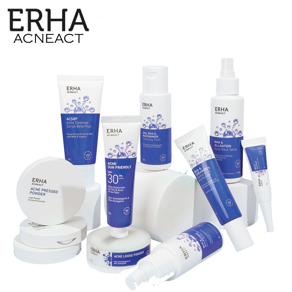 ERHA AcneAct (ACSBP Acne Cleanser/ Spot Gel/ Back Spray/ Facial Wash For Normal/ Oily Skin/DLL)