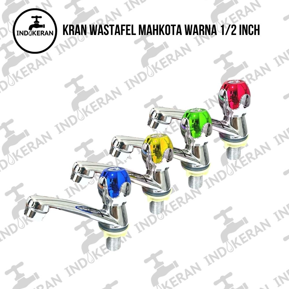 INDOKERAN - Kran Wastafel Mahkota Warna- 1/2 Inch