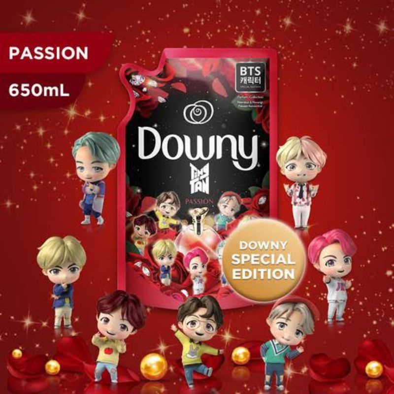 Downy Pewangi & Pelembut Pakaian Konsentrat Refill 650ml Passion Bts