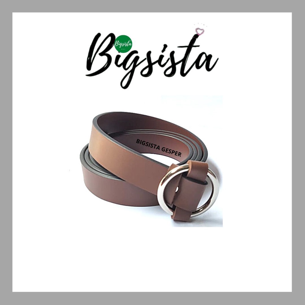 Ikat Pinggang Ringbelt Wanita Ukuran Jumbo Korea Fashion Kepala Bulat Gesper Cewek Big Size Panjang Oversize