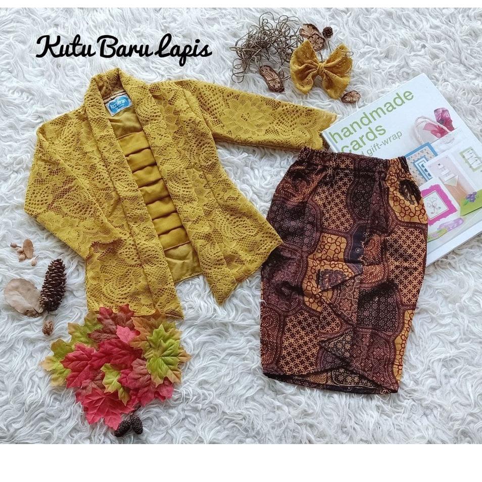 TPT.15Jn22a | KEBAYA KUTU BARU LAPIS / KEBAYA ANAK TK WARNA PUTIH