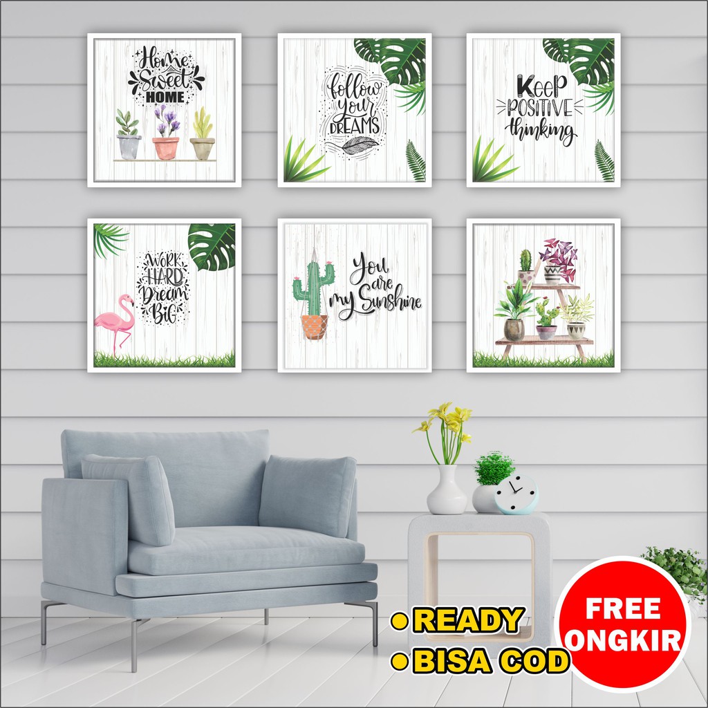 Hiasan pajangan dinding kamar rumah pot dekorasi Tropical Monstera Kaktus wall decor tanaman ruangan