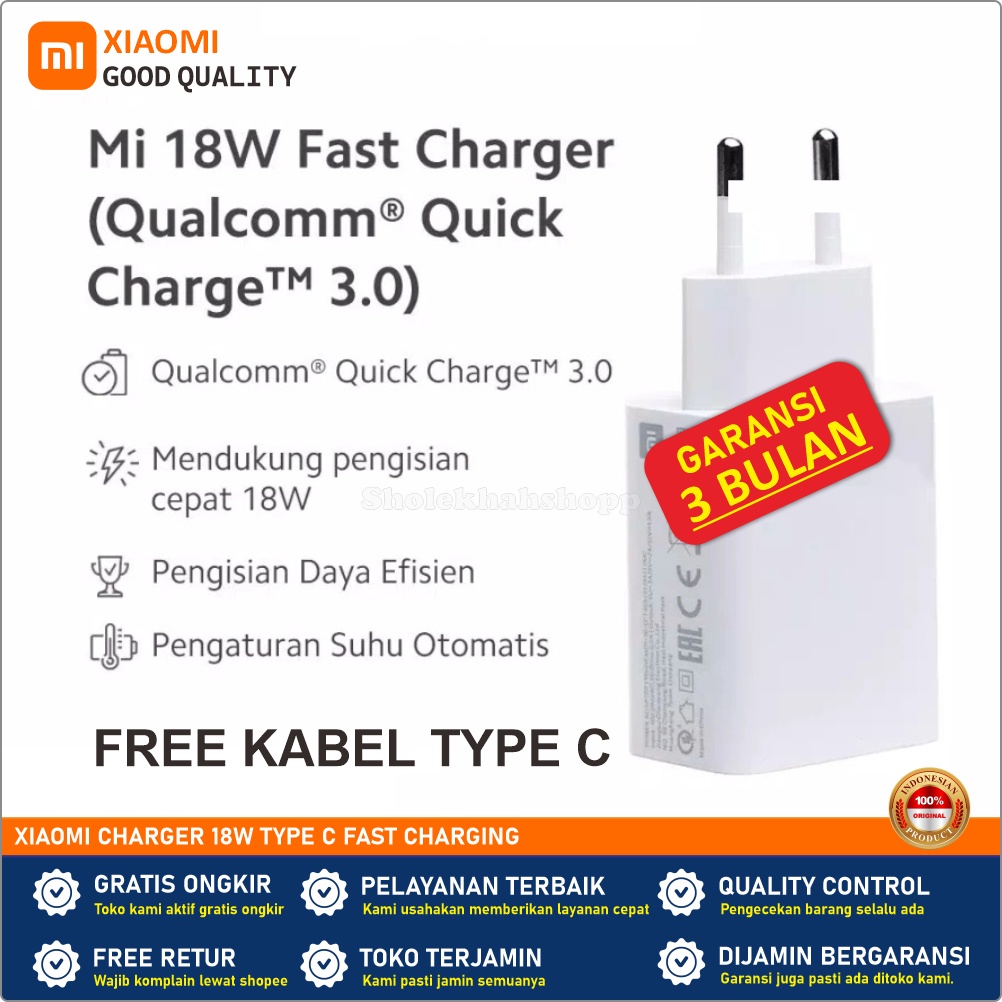 Quality Ori Cesan Charger Xiaomi Type C Fast Charging Redmi Note 8 Note 7 Note 8 Pro Note 7 Pro Mi A