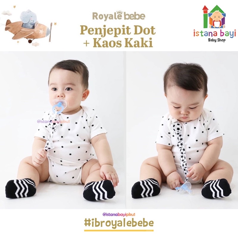 Royale Bebe Penjepit Dot + Kaos Kaki lucu / Penjepjt empeng