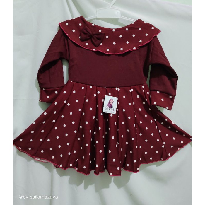Dress sabrina lengan panjang/dress mewah sabrina /dress anak perempuan
