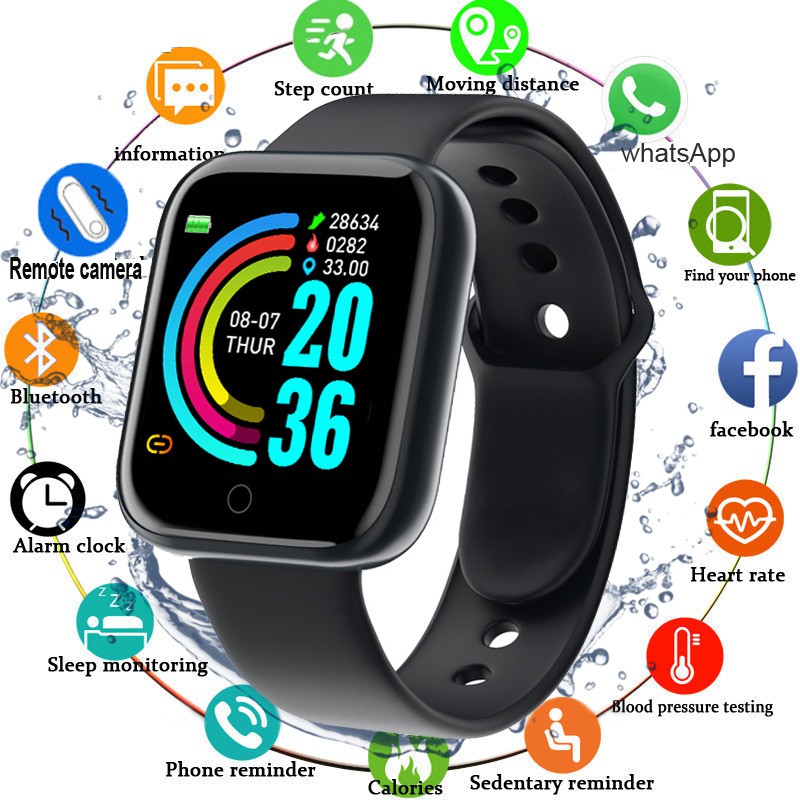 Jam Tangan Wanita Digital Smartwatch Bluetooth watch sportwatch Wristband Pedometer Heart