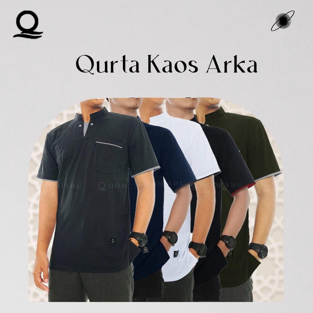 KURTA KAOS ARKA / BAJU KAOS KURTA / KAOS KURTA PRIA DEWASA / BAJU KAOS KURTA LENGAN PENDEK - DZ