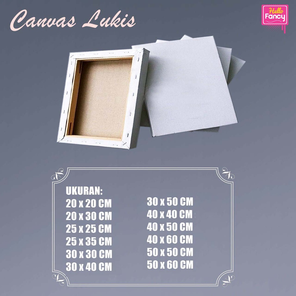 

Kanvas Lukis / Canvas Lukis Ukuran 20x20 cm s/d 50x60 cm Putih Beragam Ukuran
