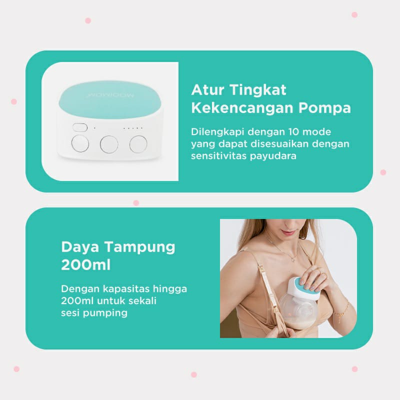 MOOIMOM Breast Pump Pompa Asi Hands Free Pumping Asi Elektrik Pompa Asi Portable _ Pompa ASI Elektrik Wireless