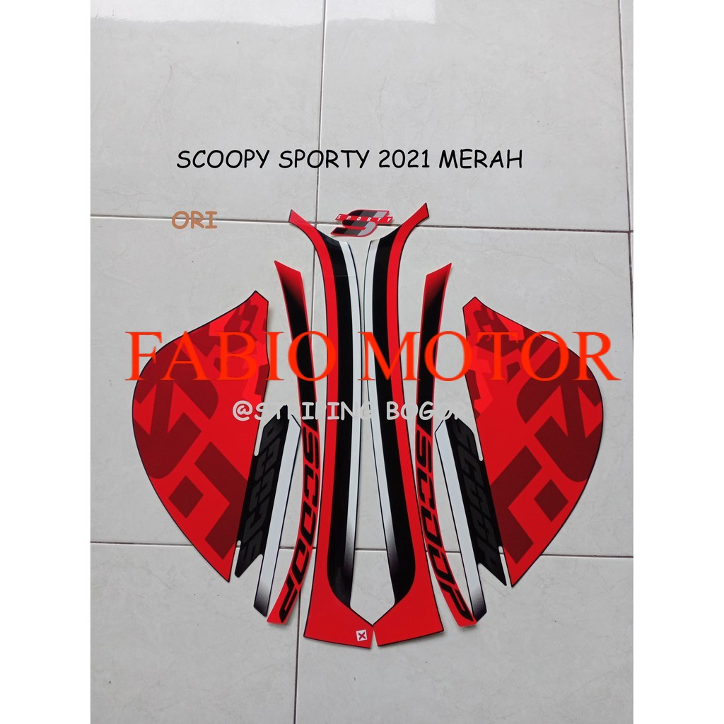 Striping Stiker Motor Honda Scoopy Sporty 2021 Warna Merah