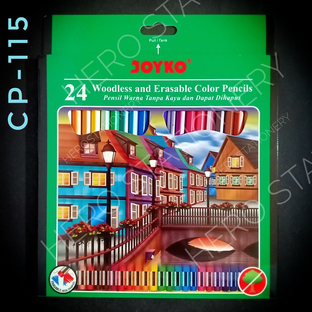 

mg Pensil warna bisa dihapus erasable dengan penghapus joyko 24 warna CP-115