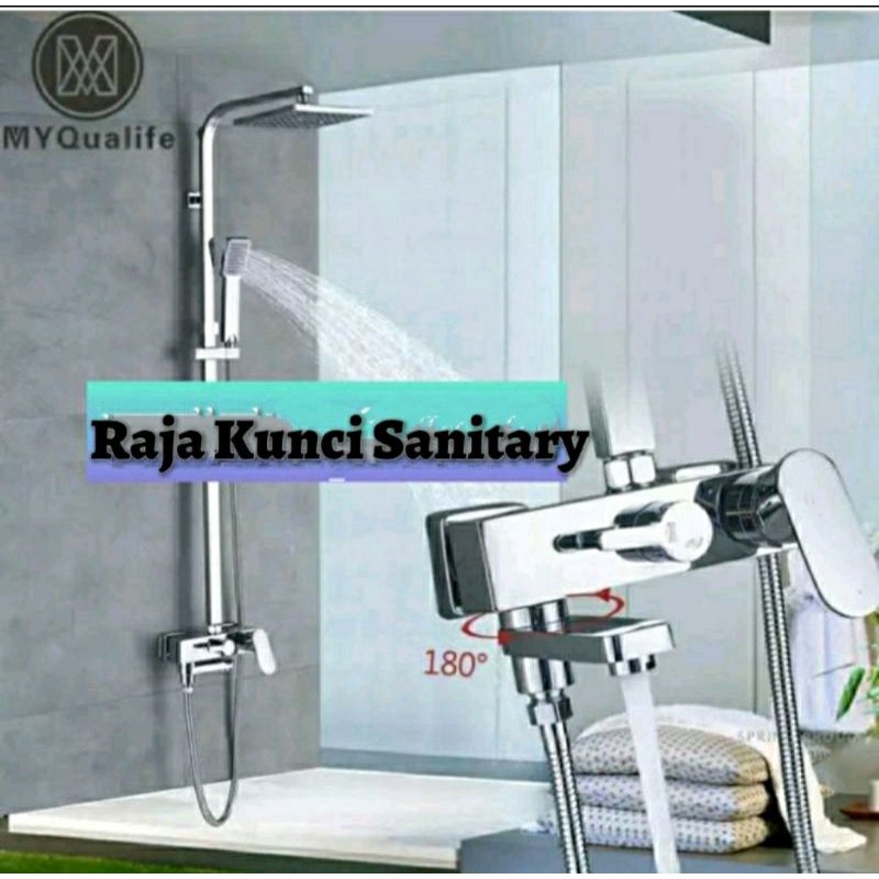 Shower Tiang Column Panas Dingin FSD K002/K013 Kotak Minimalis Tebal Kuningan/Shower Tiang Panas Dingin Kuningan