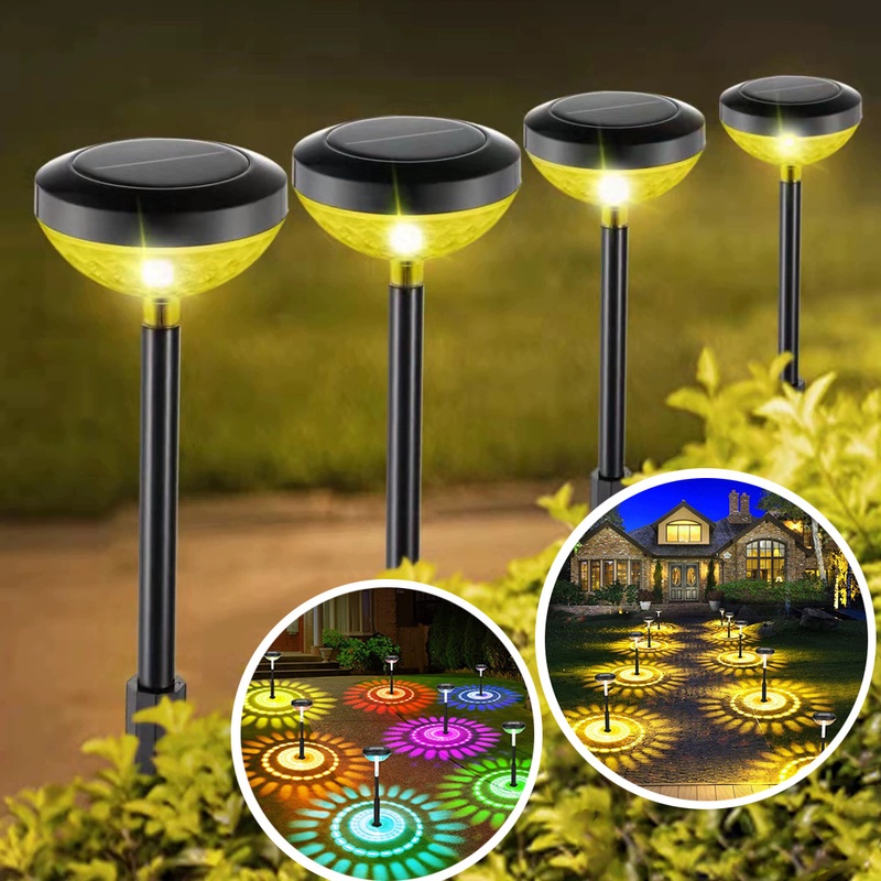 Lampu Taman Led Tenaga Surya 2 Mode Bentuk Bola Retak Anti Air Untuk Dekorasi Outdoor