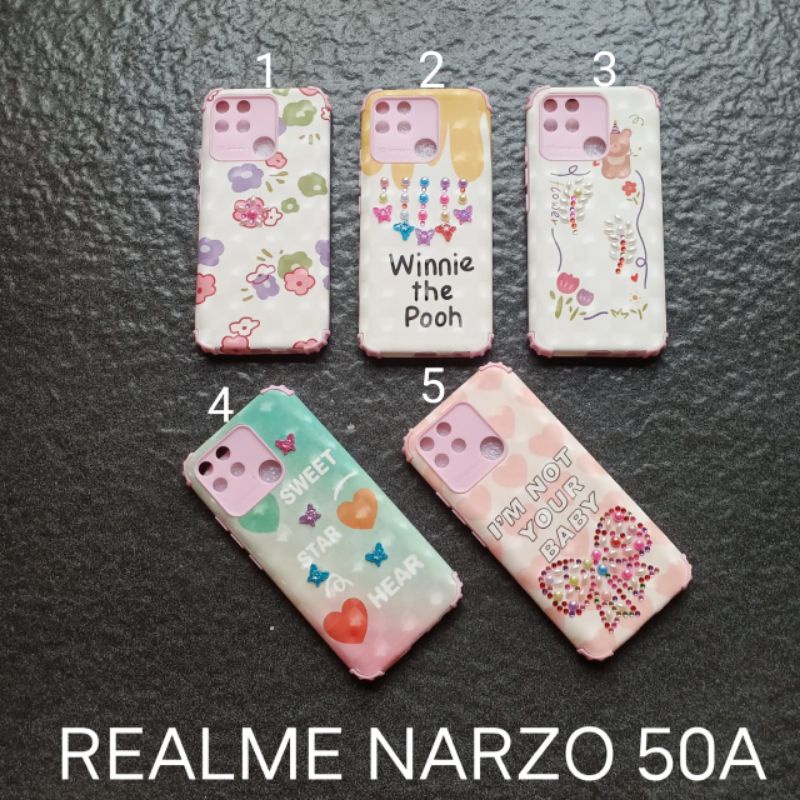 Case gambar Realme Narzo 50A motif cewek ( 2 motif ) soft softcase softshell silikon cover casing kesing housing