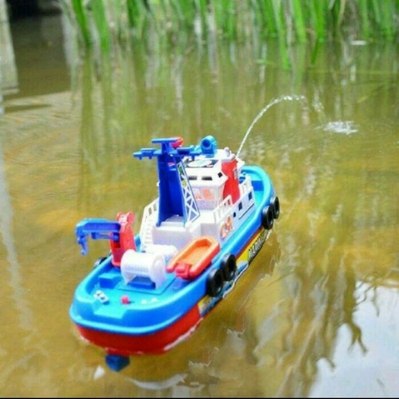 Mainan Kapal anak Fire Boat Jet Resque Mainan Anak Perahu Jet Pemadam Kebakaran