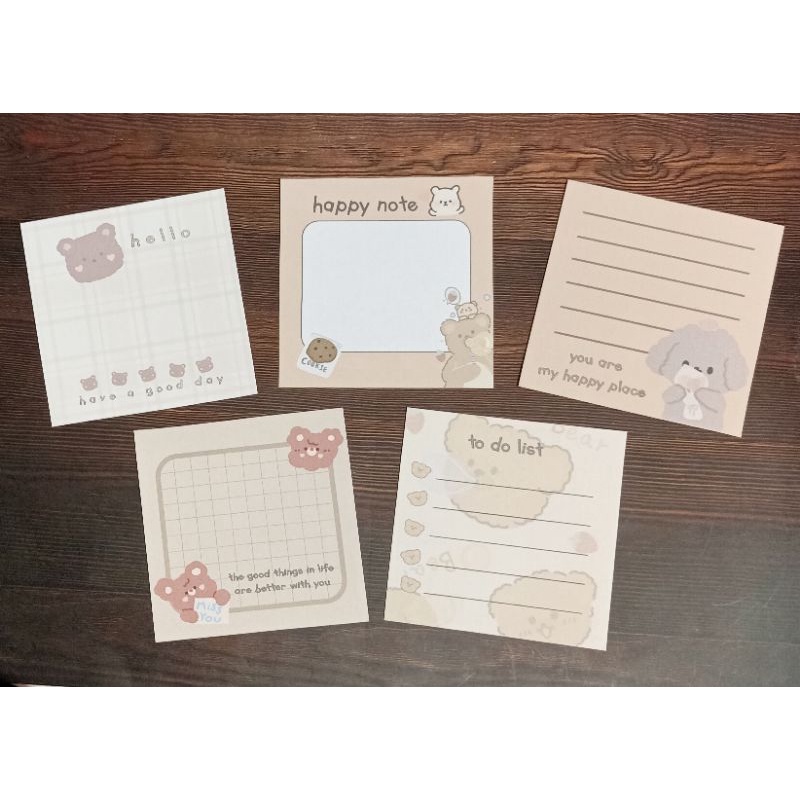

MEMO PAD LUCU BEAR AND DOG 5 MOTIF IN 1