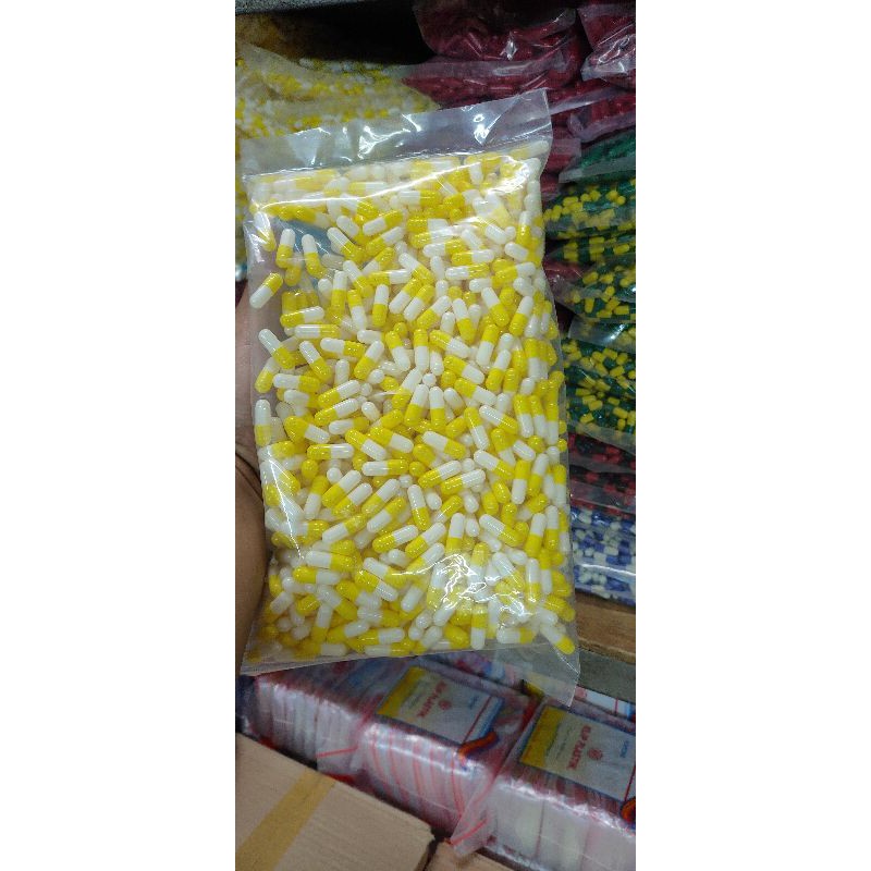 cangkang kapsul kosong putih kuning uk 1