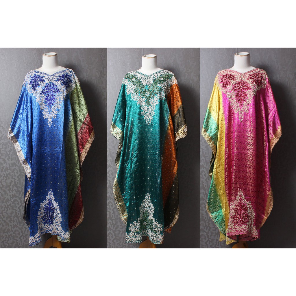 KAFTAN INDIA MEWAH MODEL SONGKET WARNA GRADIASI