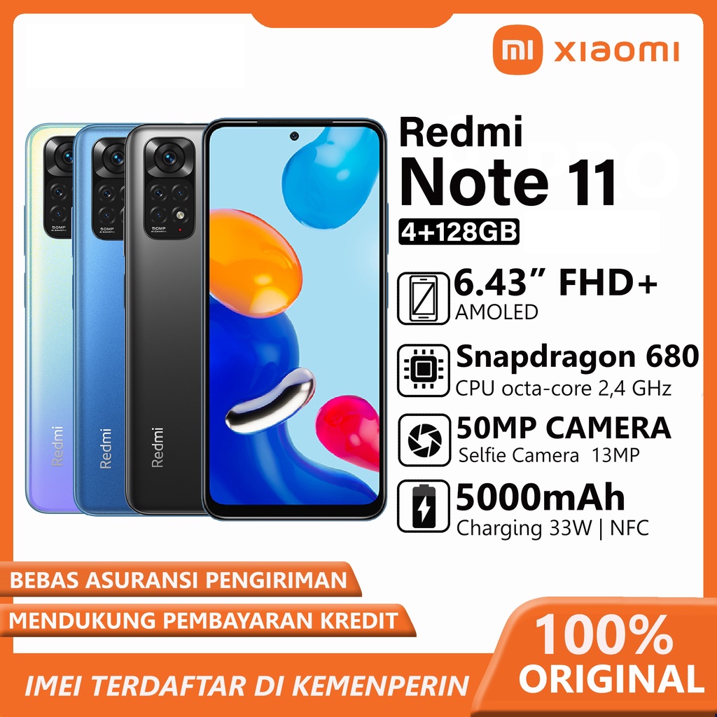 Xiaomi Redmi Note 11 4/128GB Garansi Resmi