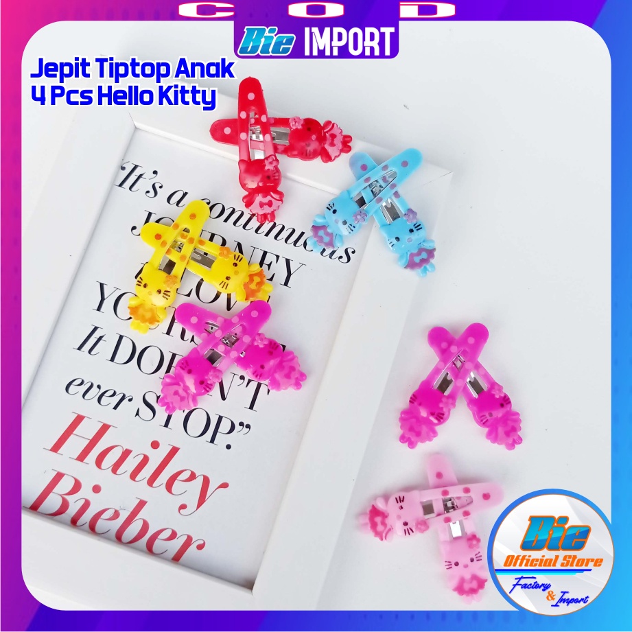 4 Pcs Jepit Tiptop Anak Karakter Lucu Impor Best Seller