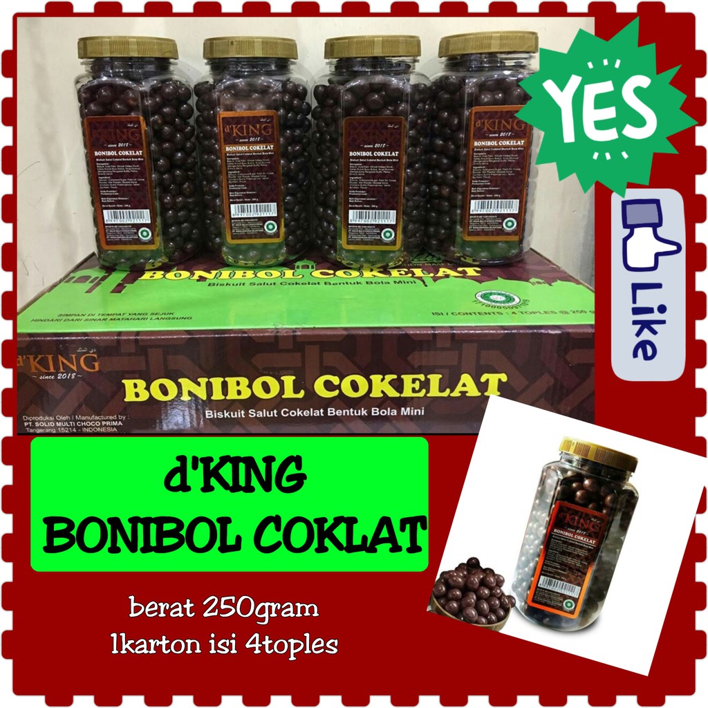 

D'King Bonibol coklat dan combi 250gram/toples