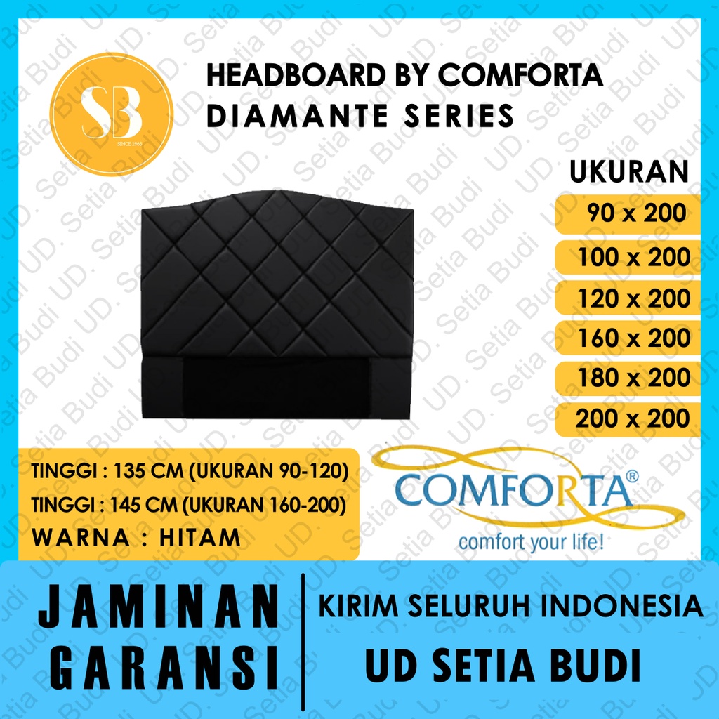 Headboard Diamante Kasur Comforta Springbed 200x200 180x200 160x200 120x200 100x200 90x200