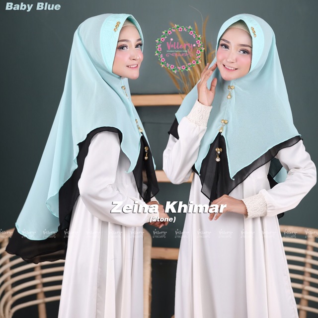 VALLERY | Khimar ZEINA 2TONE ceruty