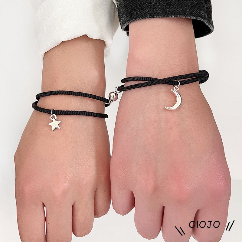 【COD】2Pcs Gelang Couple Magnet Bintang Bulan Each Other Attract Pasangan Pria Dan Wanita Aksesoris