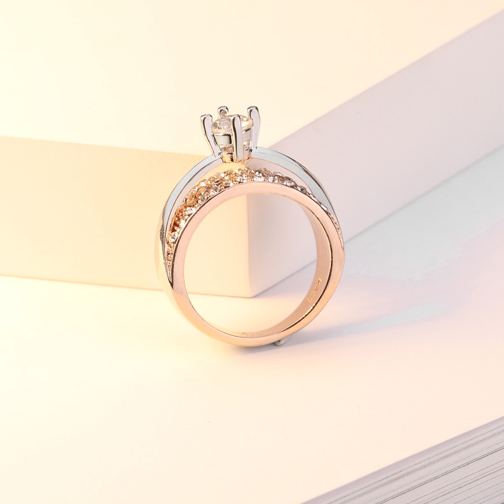 Cincin Bahan Sterling Silver 925 Warna Rose Gold Untuk Wanita Ccb65