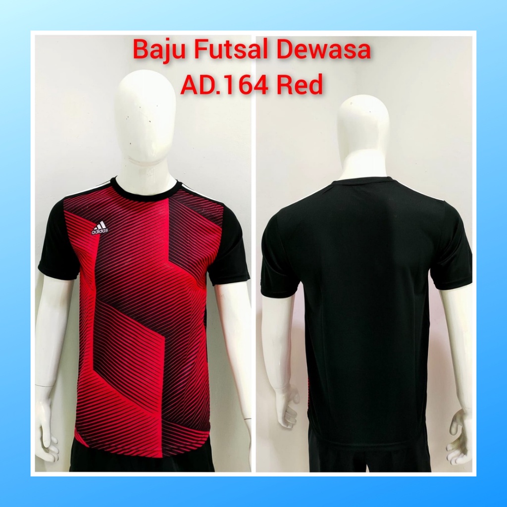 Kaos sepak bola pria jersey soccer club baju atasan wanita dewasa t-shirt seragam jersy outfit klub olahraga kostum jarsey futsal pakaian oblong sports suit apparel AD164 merah